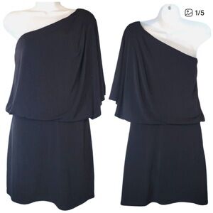 Jessica Simpson Black One-Shoulder Dress